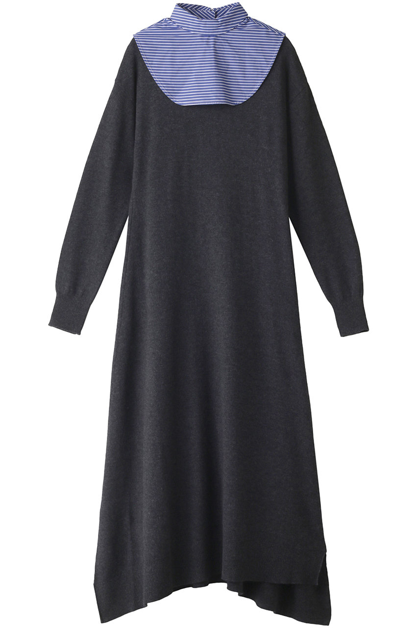 LANVIN en Bleu アシンメヘムスリットニットワンピース (グレー, 38) ランバン オン ブルー ELLE SHOP LANVIN en Bleu アシンメヘムスリットニットワンピース (グレー, 38) ランバン オン ブルー ELLE SHOP