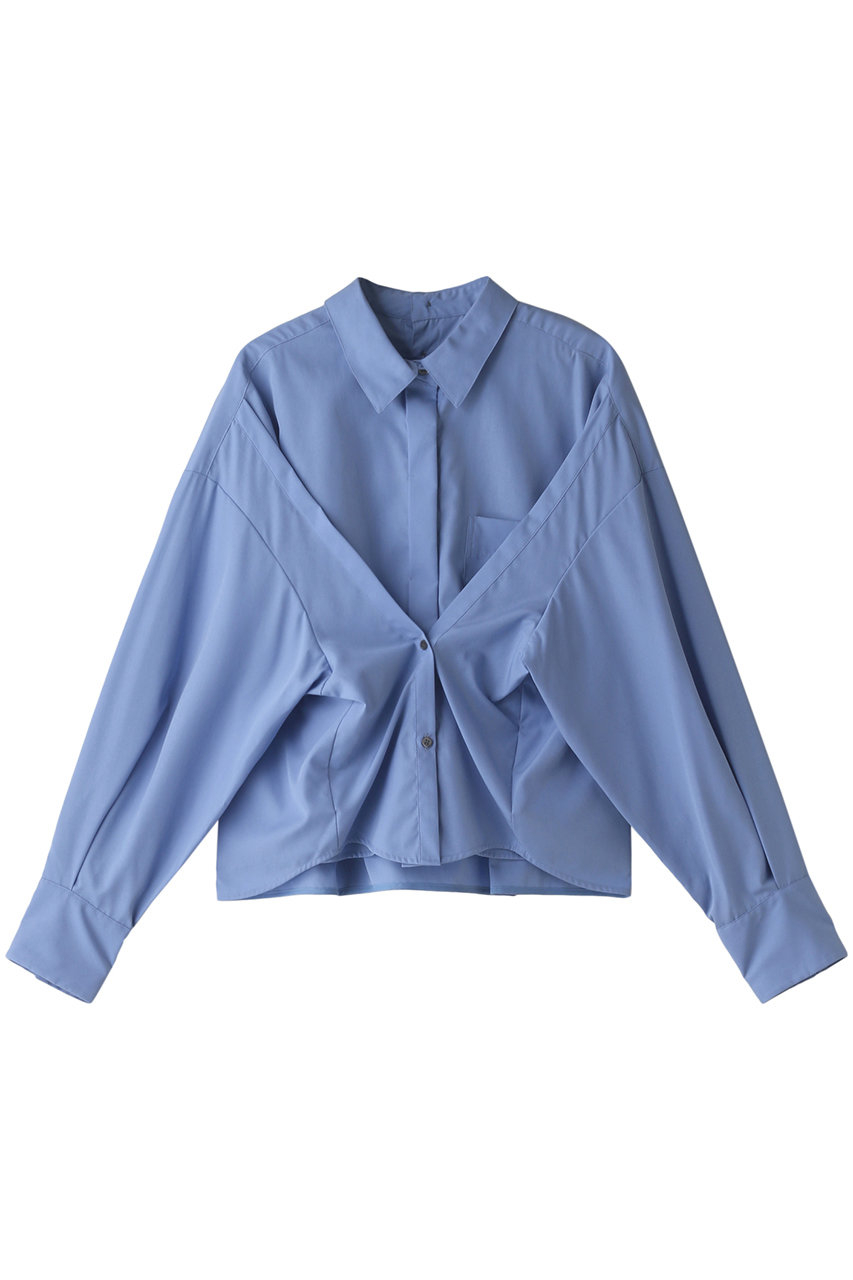  LANVIN en Bleu 2WAYショートシャツ (ブルー 38) ランバン オン ブルー ELLE SHOP