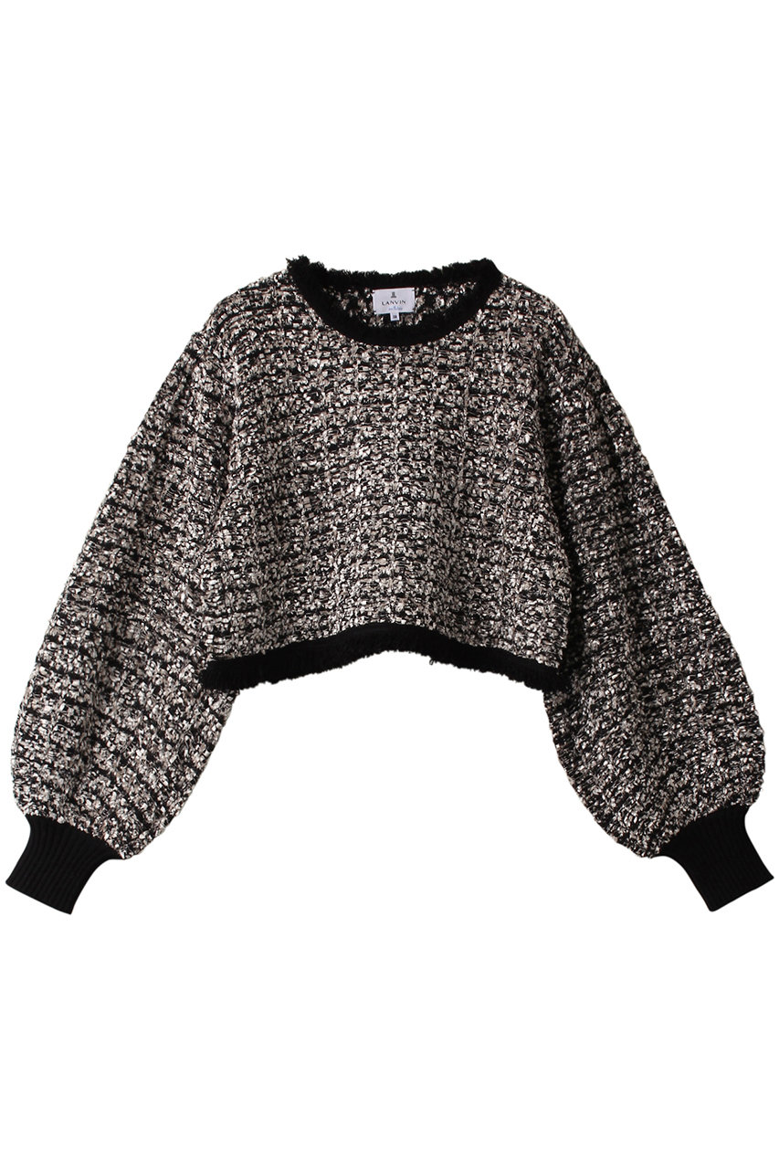 LANVIN en Bleu クロップドツイードニット (ブラック, 38) ランバン オン ブルー ELLE SHOP LANVIN en Bleu クロップドツイードニット (ブラック, 38) ランバン オン ブルー ELLE SHOP