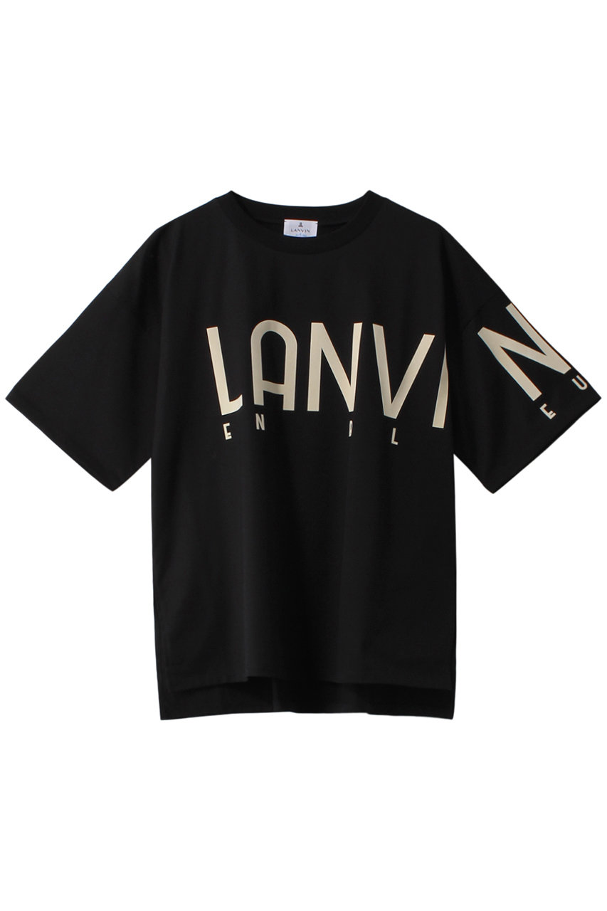 ランバン オン ブルー/LANVIN en BleuのフロッキーロゴプリントＴシャツ(ブラック/3484718)