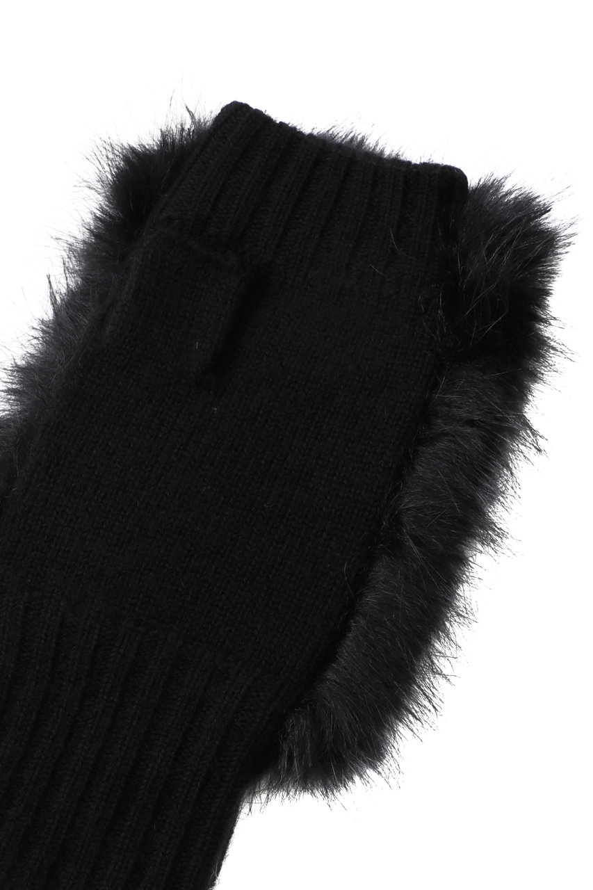美品☆LANVIN onBleu黒のファー付きウェッジヒールムートンブーツ たたす