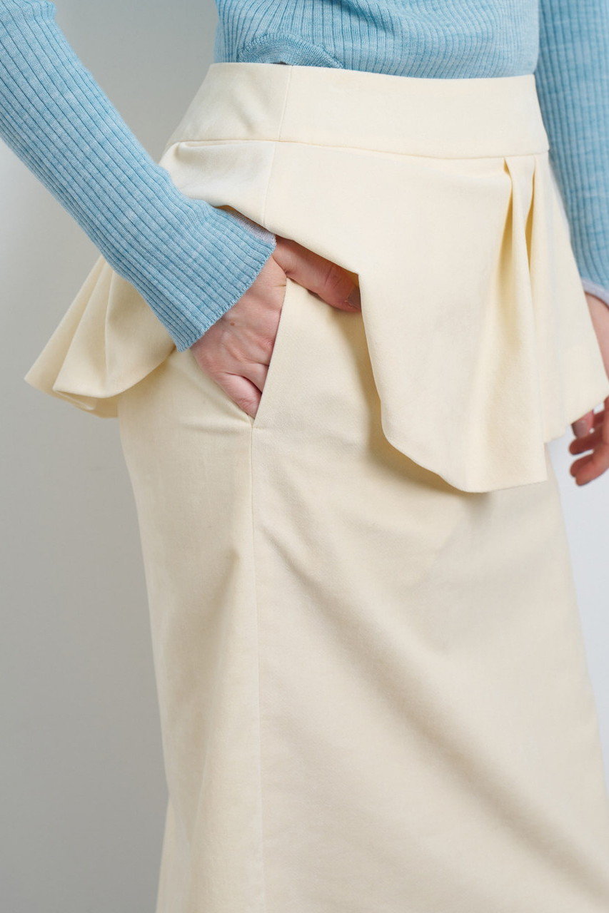 LANVIN en Bleu(ランバン オン ブルー)｜ベルベットペプラムミディ  