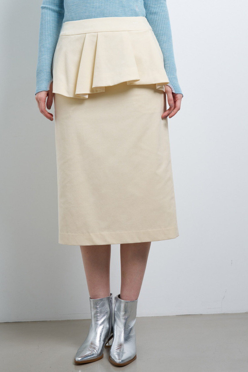 LANVIN en Bleu(ランバン オン ブルー)｜ベルベットペプラムミディ  