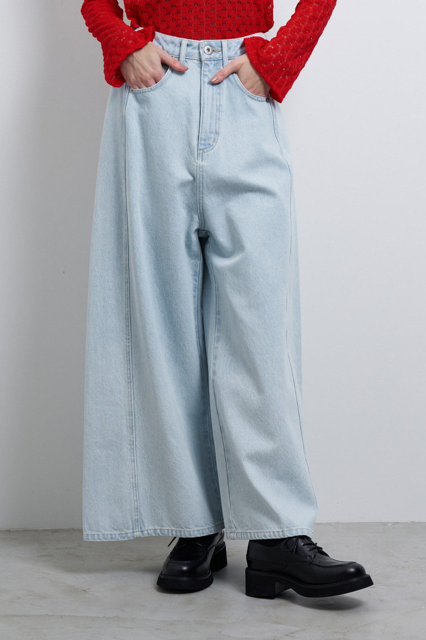 セールLANVIN en bleu  ポリエステルツイルドロストテーパードパンツ セール LANVIN en bleu ポリエステルツイルドロストテーパードパンツ