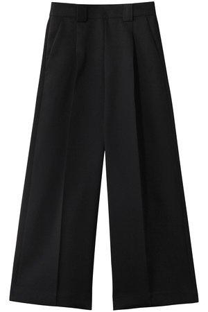 ランバン オン ブルー/LANVIN en Bleuのシルキーダブルクロスストレートワイドパンツ(110600/110601)