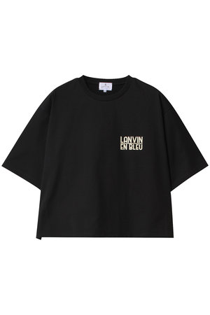 LANVIN リボン付き黒半袖Tシャツ LANVIN en Bleu｜クロップドリボンTシャツ | Rakuten Fashion