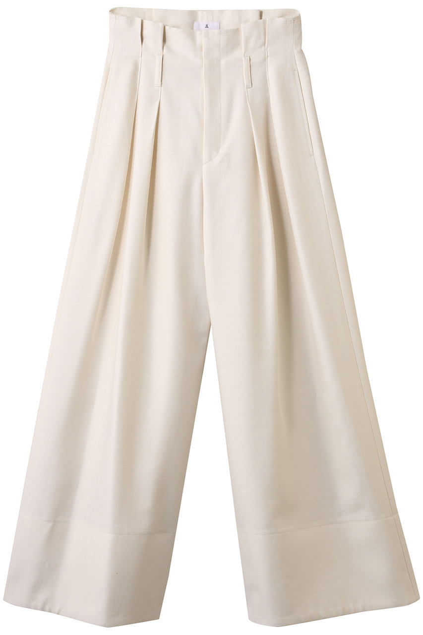 LANVIN en Bleu オックスハイウエストワイドパンツ (オフホワイト, 38) ランバン オン ブルー ELLE SHOP LANVIN en Bleu オックスハイウエストワイドパンツ (オフホワイト, 38) ランバン オン ブルー ELLE SHOP