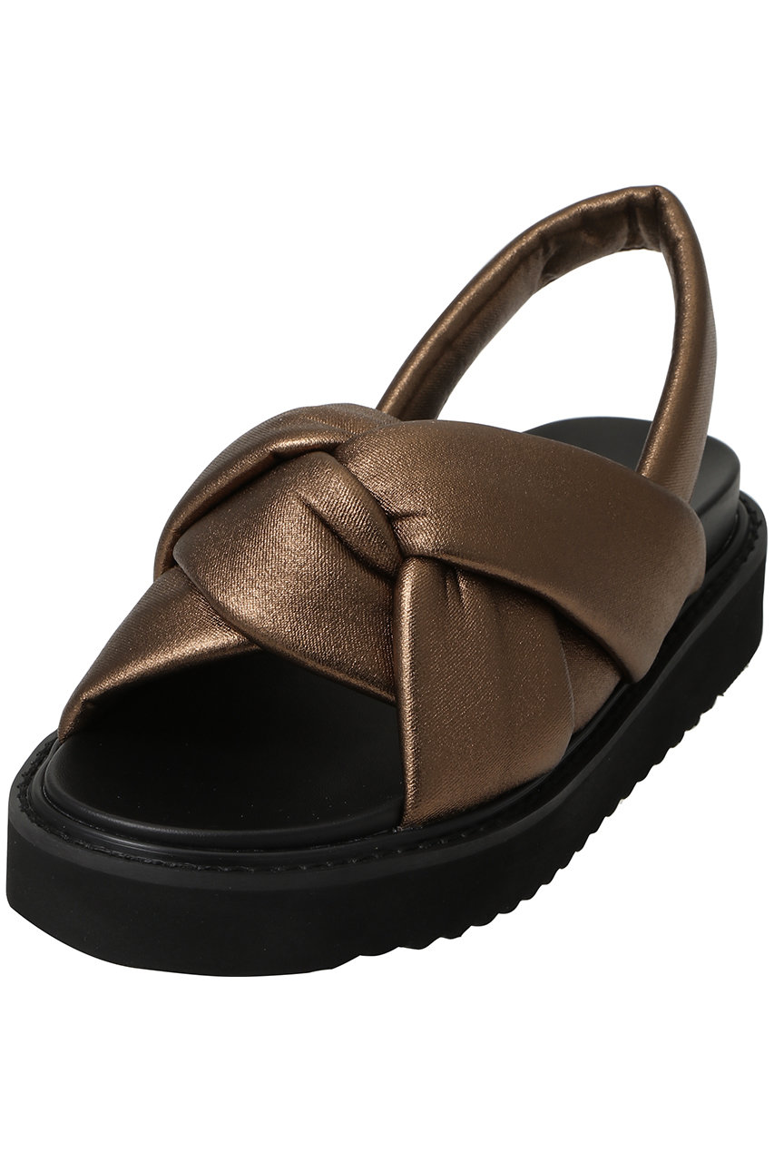 LANVIN en Bleu ツイルフラットサンダル (ブラウン, M(23.5-24cm)) ランバン オン ブルー ELLE SHOP LANVIN en Bleu ツイルフラットサンダル (ブラウン, M(23.5-24cm)) ランバン オン ブルー ELLE SHOP