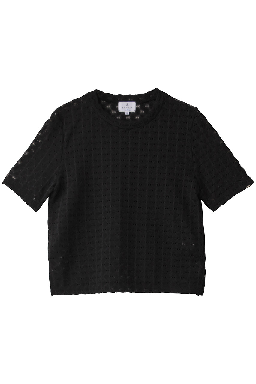 LANVIN en Bleu シアーレースカットソー (ブラック, 38) ランバン オン ブルー ELLE SHOP LANVIN en Bleu シアーレースカットソー (ブラック, 38) ランバン オン ブルー ELLE SHOP
