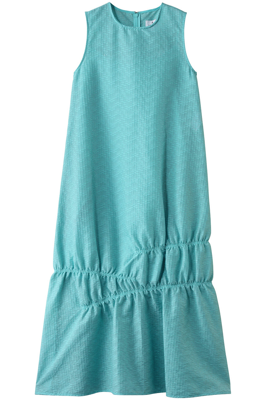 LANVIN en Bleu シアージャガードギャザーヘムワンピース (ブルー, 36) ランバン オン ブルー ELLE SHOP LANVIN en Bleu シアージャガードギャザーヘムワンピース (ブルー, 36) ランバン オン ブルー ELLE SHOP