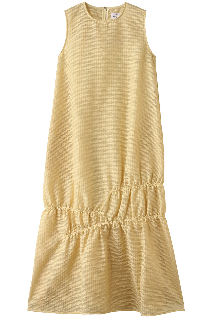 LANVIN en Bleu シアージャガードギャザーヘムワンピース (イエロー, 38) ランバン オン ブルー ELLE SHOP LANVIN en Bleu シアージャガードギャザーヘムワンピース (イエロー, 38) ランバン オン ブルー ELLE SHOP