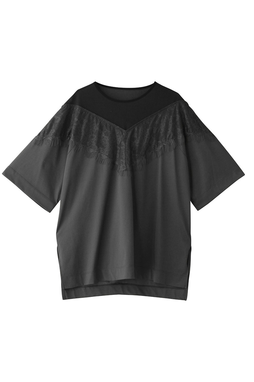 LANVIN en Bleu レースコンビカットソー (チャコールグレー, 38) ランバン オン ブルー ELLE SHOP LANVIN en Bleu レースコンビカットソー (チャコールグレー, 38) ランバン オン ブルー ELLE SHOP
