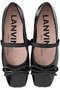 レザーリボンバレエシューズ ランバン オン ブルー/LANVIN en Bleu ブラック