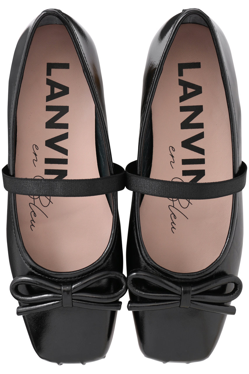 LANVIN en Bleu レザーリボンバレエシューズ (ブラック, M(23.5cm)) ランバン オン ブルー ELLE SHOP LANVIN en Bleu レザーリボンバレエシューズ (ブラック, M(23.5cm)) ランバン オン ブルー ELLE SHOP