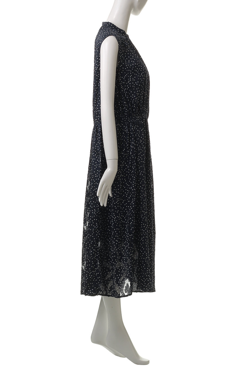 極美品　ランバンLANVIN Collection ネイビー ドット柄ワンピース LANVIN en Bleu(ランバン オン ブルー)｜Brume Dot/Lush Garden