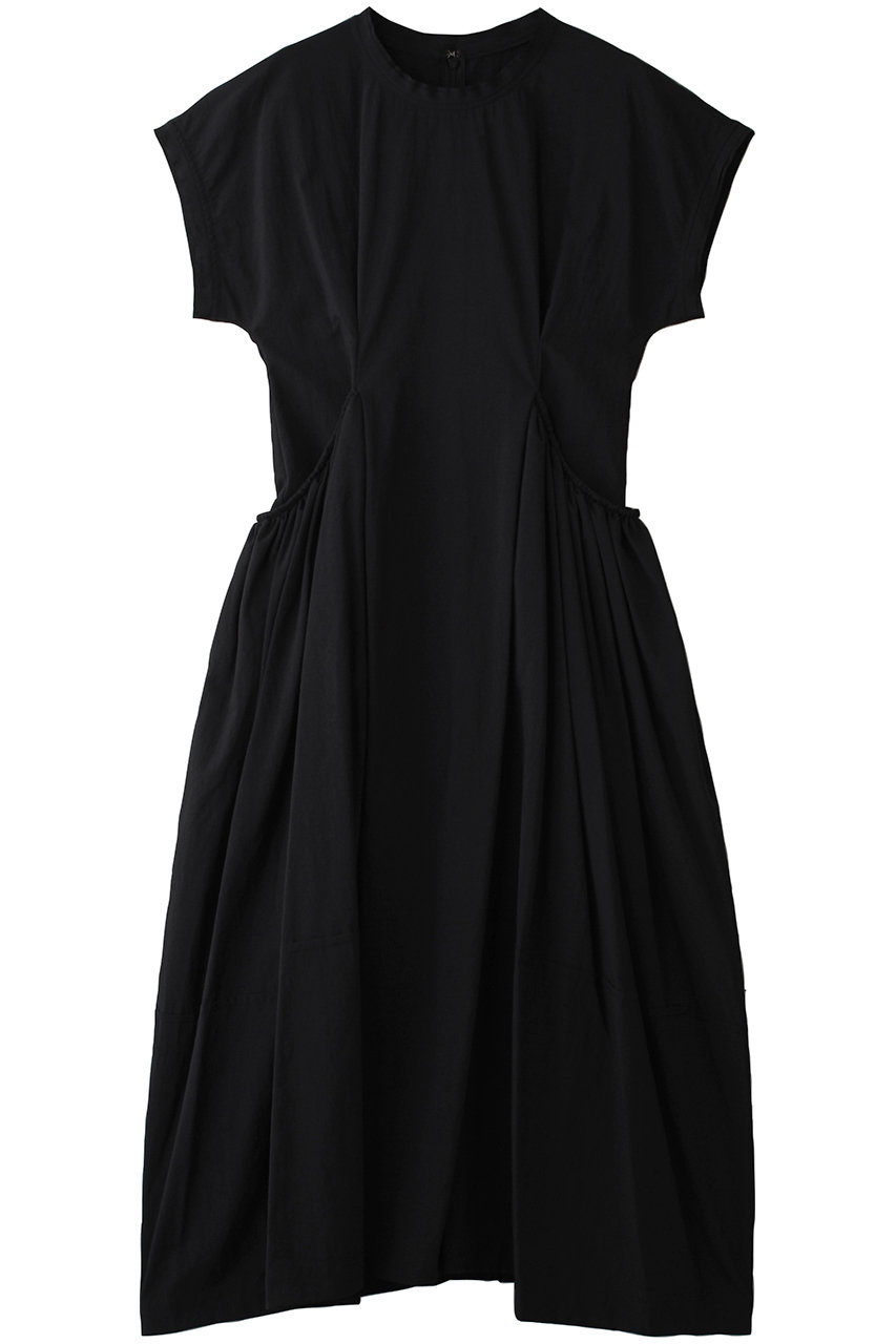 LANVIN en Bleu ナイロンタスランギャザーワンピース (ブラック, 38) ランバン オン ブルー ELLE SHOP LANVIN en Bleu ナイロンタスランギャザーワンピース (ブラック, 38) ランバン オン ブルー ELLE SHOP