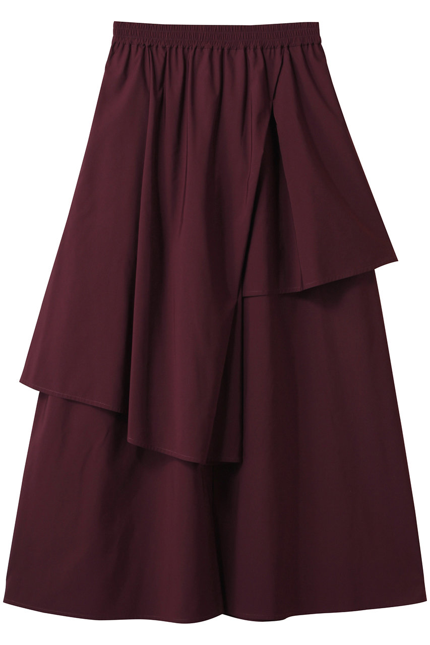 LANVIN en Bleu アシンメトリーレイヤードスカート (ボルドー, 38) ランバン オン ブルー ELLE SHOP LANVIN en Bleu アシンメトリーレイヤードスカート (ボルドー, 38) ランバン オン ブルー ELLE SHOP