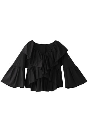 ランバン オン ブルー/LANVIN en Bleuのはっ水ナイロンラッフルブラウス(110400/110403)