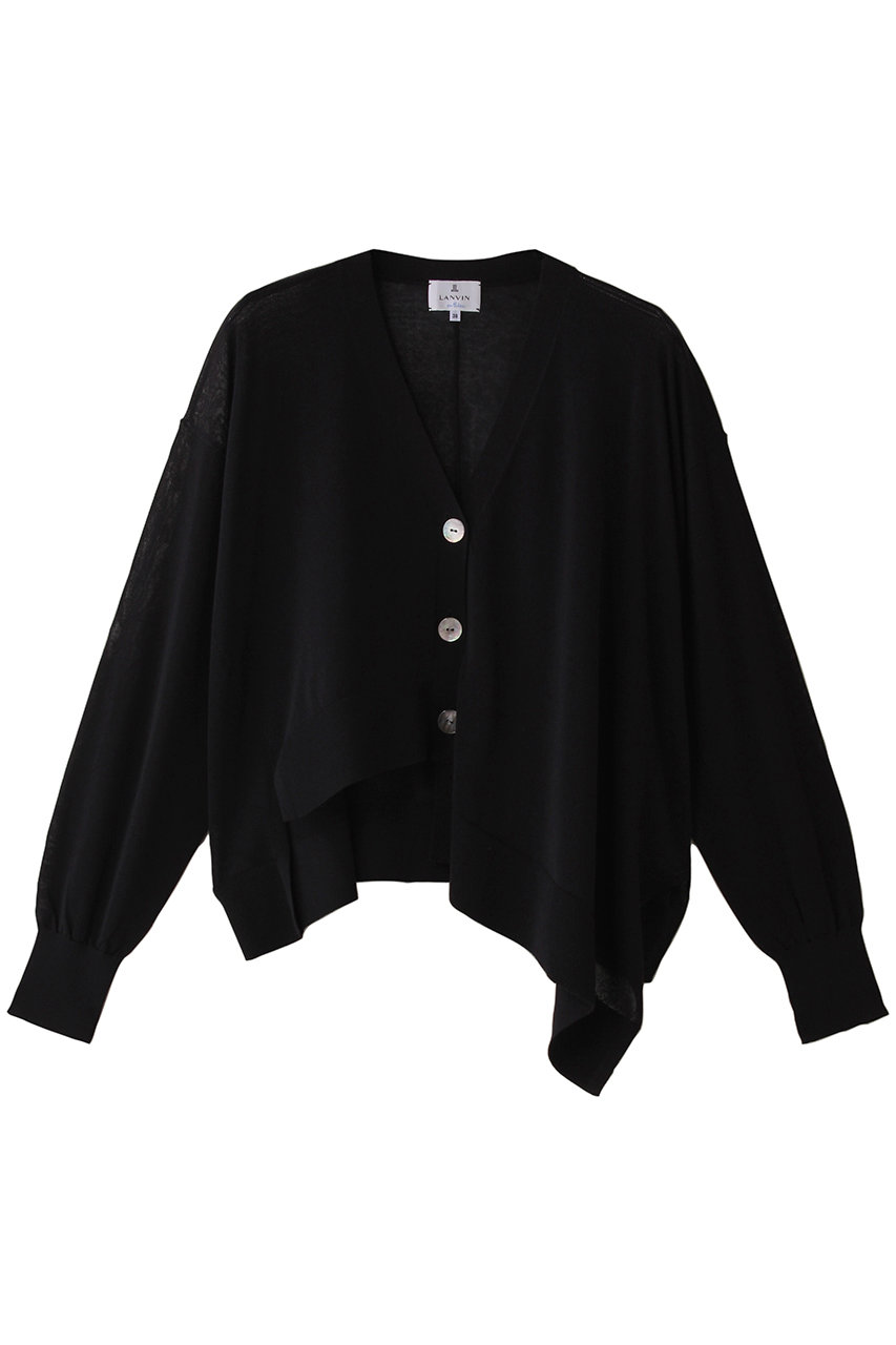 LANVIN en Bleu アシンメトリーヘムカーディガン (ブラック, 38) ランバン オン ブルー ELLE SHOP LANVIN en Bleu アシンメトリーヘムカーディガン (ブラック, 38) ランバン オン ブルー ELLE SHOP
