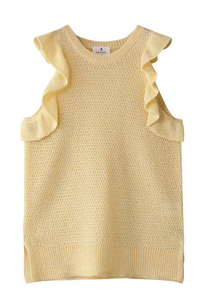 ランバン オン ブルー/LANVIN en Bleuのフリルノースリーブニット(110300/110301)