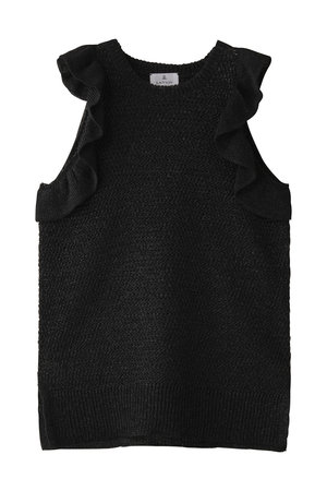 ランバン オン ブルー/LANVIN en Bleuのフリルノースリーブニット(110300/110301)