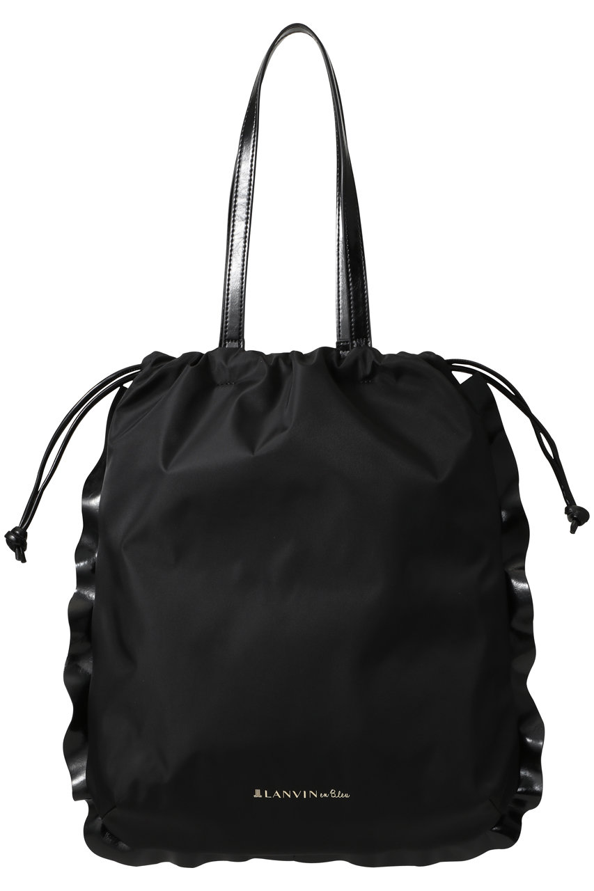 LANVIN en Bleu コンビフリルドロストトートバッグ (ブラック, F) ランバン オン ブルー ELLE SHOP LANVIN en Bleu コンビフリルドロストトートバッグ (ブラック, F) ランバン オン ブルー ELLE SHOP