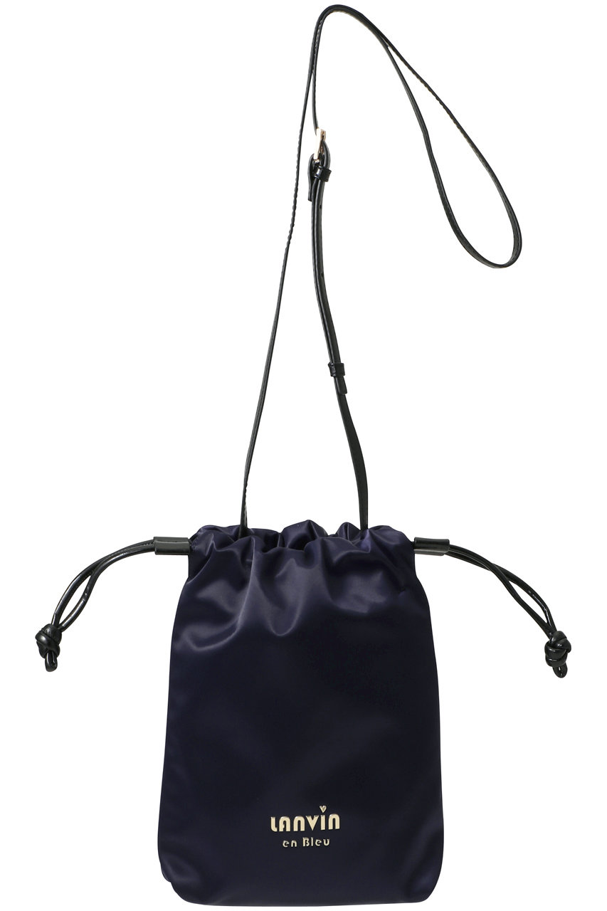 LANVIN en Bleu サテンドロストショルダーバッグ (ネイビー, F) ランバン オン ブルー ELLE SHOP LANVIN en Bleu サテンドロストショルダーバッグ (ネイビー, F) ランバン オン ブルー ELLE SHOP