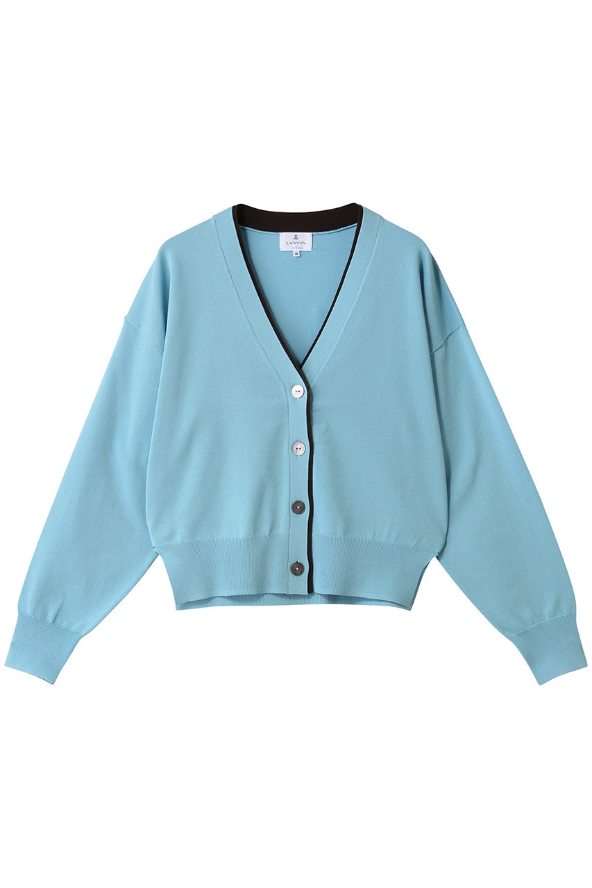 LANVIN en Bleu カラーポイントVネックカーディガン (サックス, 38) ランバン オン ブルー ELLE SHOP LANVIN en Bleu カラーポイントVネックカーディガン (サックス, 38) ランバン オン ブルー ELLE SHOP