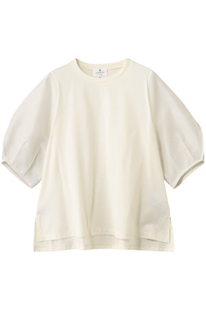 ランバン オン ブルー/LANVIN en Bleuのシアーコクーンスリーブコンビカットソー(110100/110102)