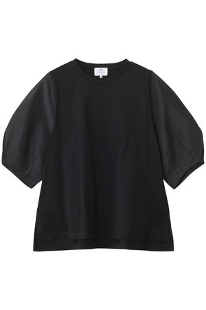 【美品】LANVINランバンオンブルー　ギャザーネックダンボールカットソー 美品】LANVINランバンオンブルー ギャザーネックダンボール