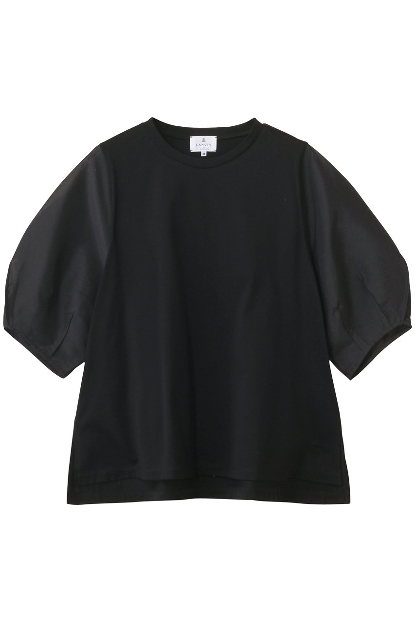 LANVIN en Bleu シアーコクーンスリーブコンビカットソー (ブラック, 38) ランバン オン ブルー ELLE SHOP LANVIN en Bleu シアーコクーンスリーブコンビカットソー (ブラック, 38) ランバン オン ブルー ELLE SHOP