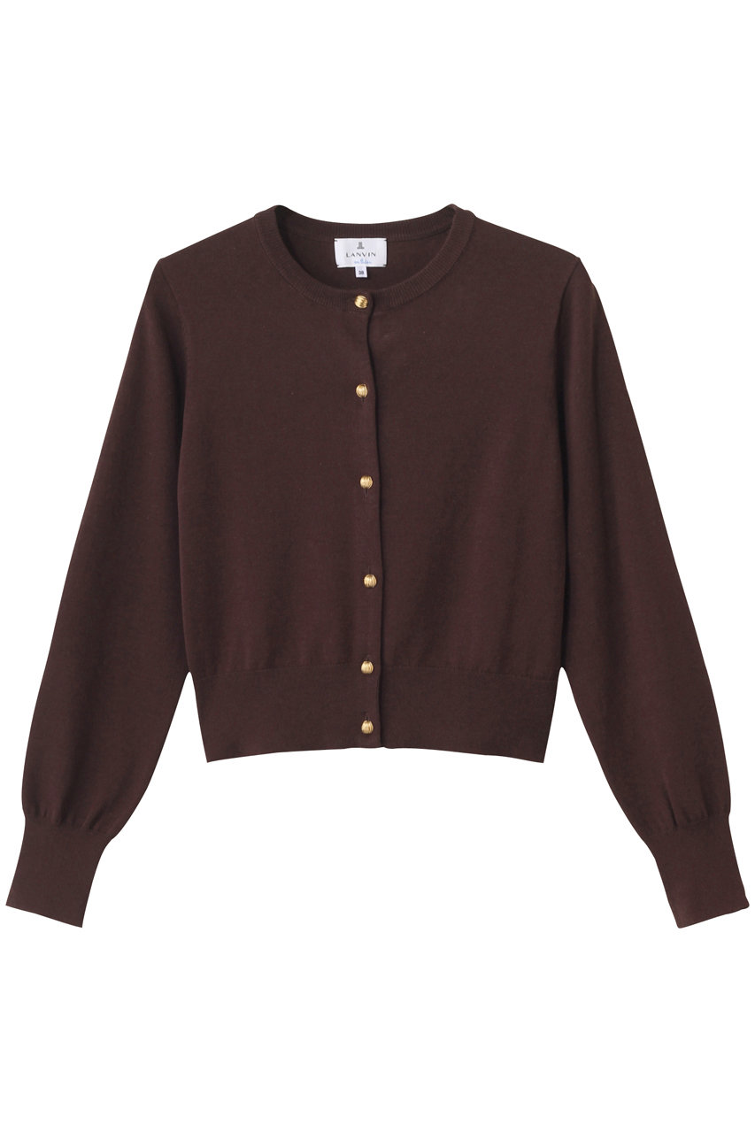 LANVIN en Bleu メタルボタンベーシックカーディガン (ブラウン, 38) ランバン オン ブルー ELLE SHOP LANVIN en Bleu メタルボタンベーシックカーディガン (ブラウン, 38) ランバン オン ブルー ELLE SHOP