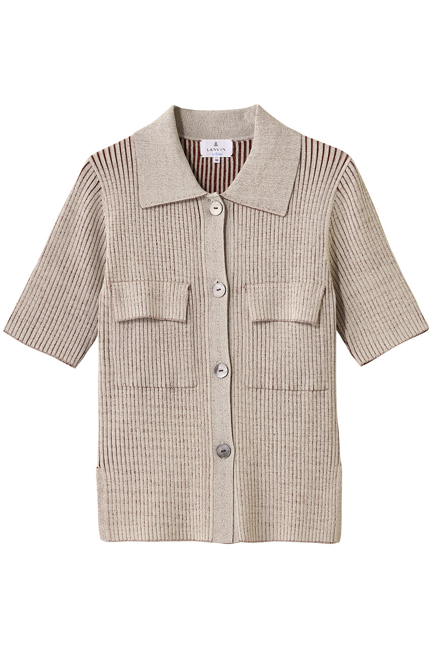 LANVIN en Bleu リブポロニット (ベージュ, 38) ランバン オン ブルー ELLE SHOP LANVIN en Bleu リブポロニット (ベージュ, 38) ランバン オン ブルー ELLE SHOP