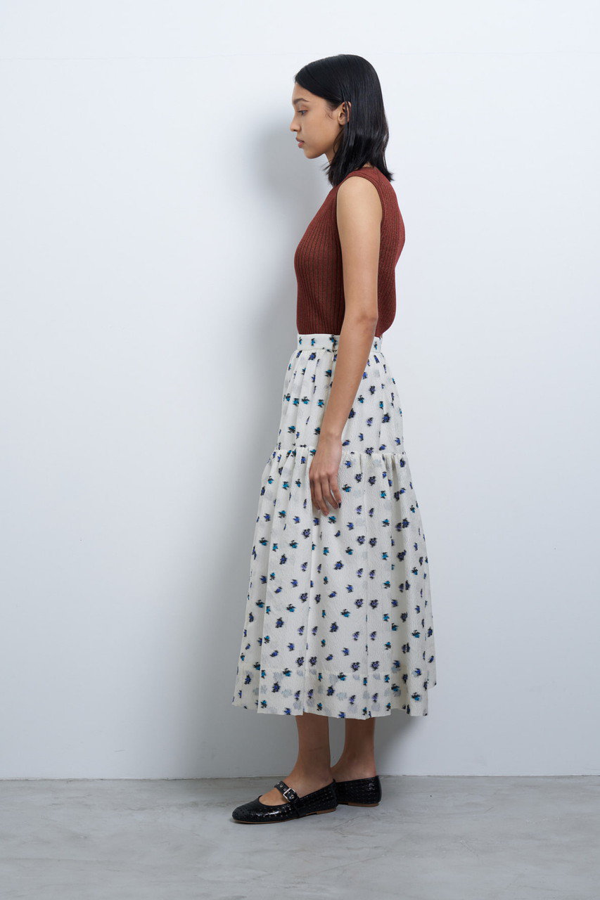 LANVIN en blue ランバン フラワープリントスカート X3639 LANVIN en blue ランバン フラワープリントスカート X3639