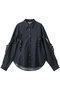 デニムフリルブラウス ランバン オン ブルー/LANVIN en Bleu インディゴ