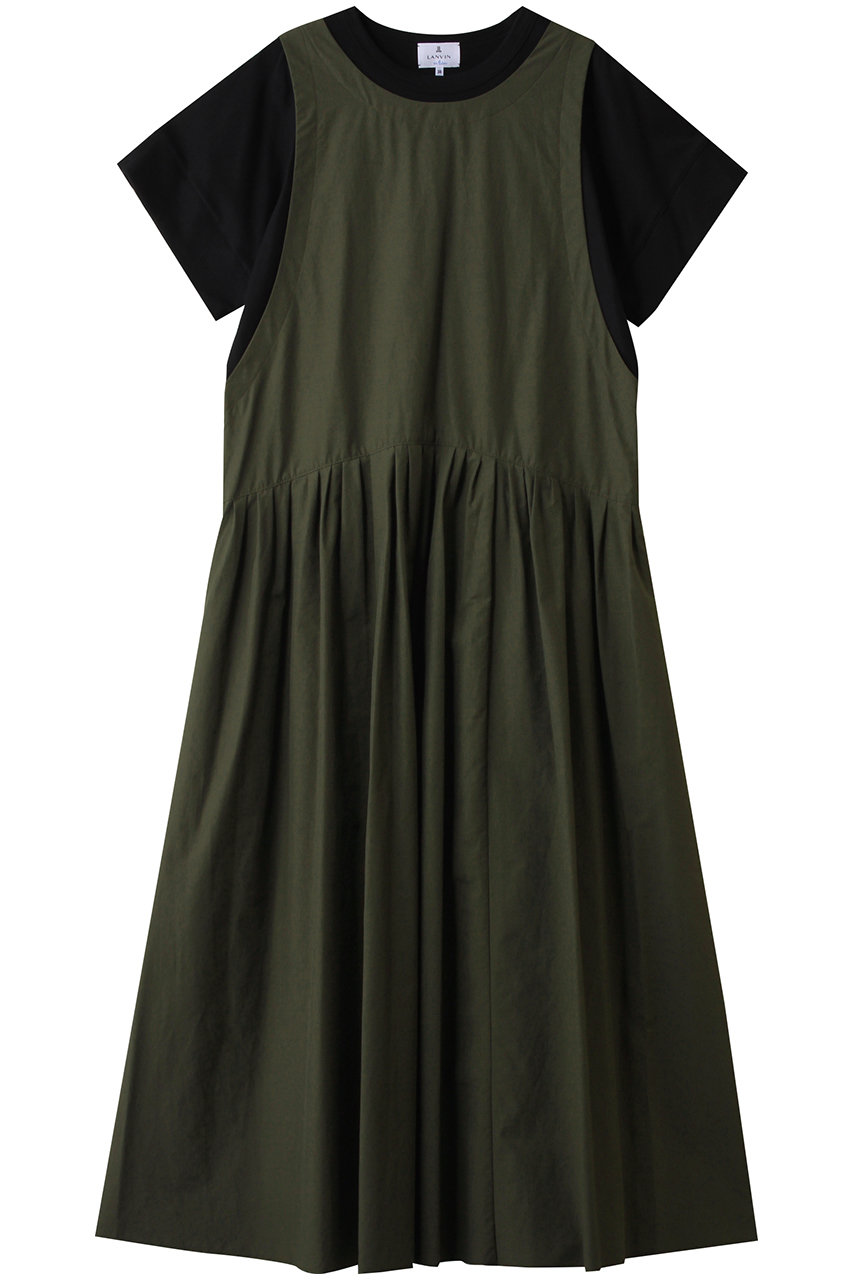 ランバン オン ブルー/LANVIN en Bleuのカットレイヤードコンビワンピース(カーキ/3586310)
