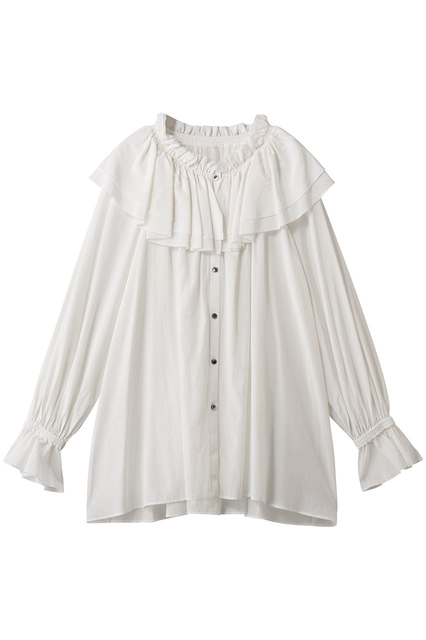 LANVIN en Bleu トリアセローンボリュームカラーブラウス (オフ, 38) ランバン オン ブルー ELLE SHOP LANVIN en Bleu トリアセローンボリュームカラーブラウス (オフ, 38) ランバン オン ブルー ELLE SHOP