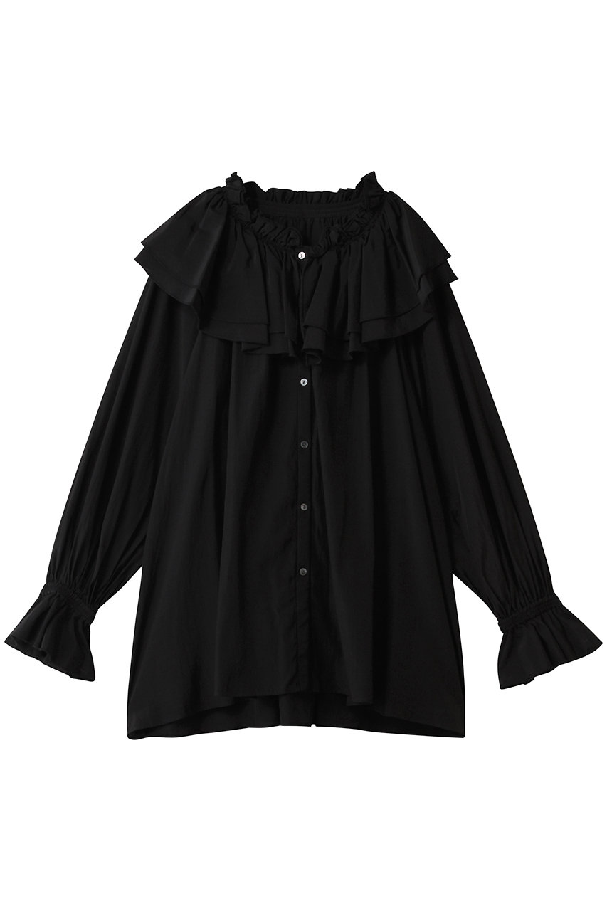 LANVIN en Bleu トリアセローンボリュームカラーブラウス (ブラック, 38) ランバン オン ブルー ELLE SHOP LANVIN en Bleu トリアセローンボリュームカラーブラウス (ブラック, 38) ランバン オン ブルー ELLE SHOP