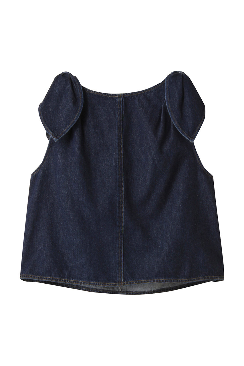LANVIN en Bleu ショルダーリボンデニムブラウス (ネイビー, 38) ランバン オン ブルー ELLE SHOP LANVIN en Bleu ショルダーリボンデニムブラウス (ネイビー, 38) ランバン オン ブルー ELLE SHOP