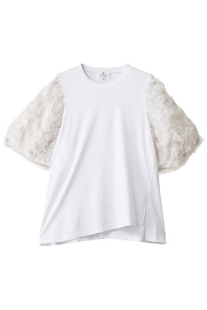 ランバン オン ブルー/LANVIN en Bleuのロングカットジャガードコンビカットソー(110100/110102)