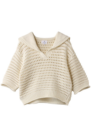 ランバン オン ブルー/LANVIN en Bleuのアイレットセーラーカラーニット(110300/110301)