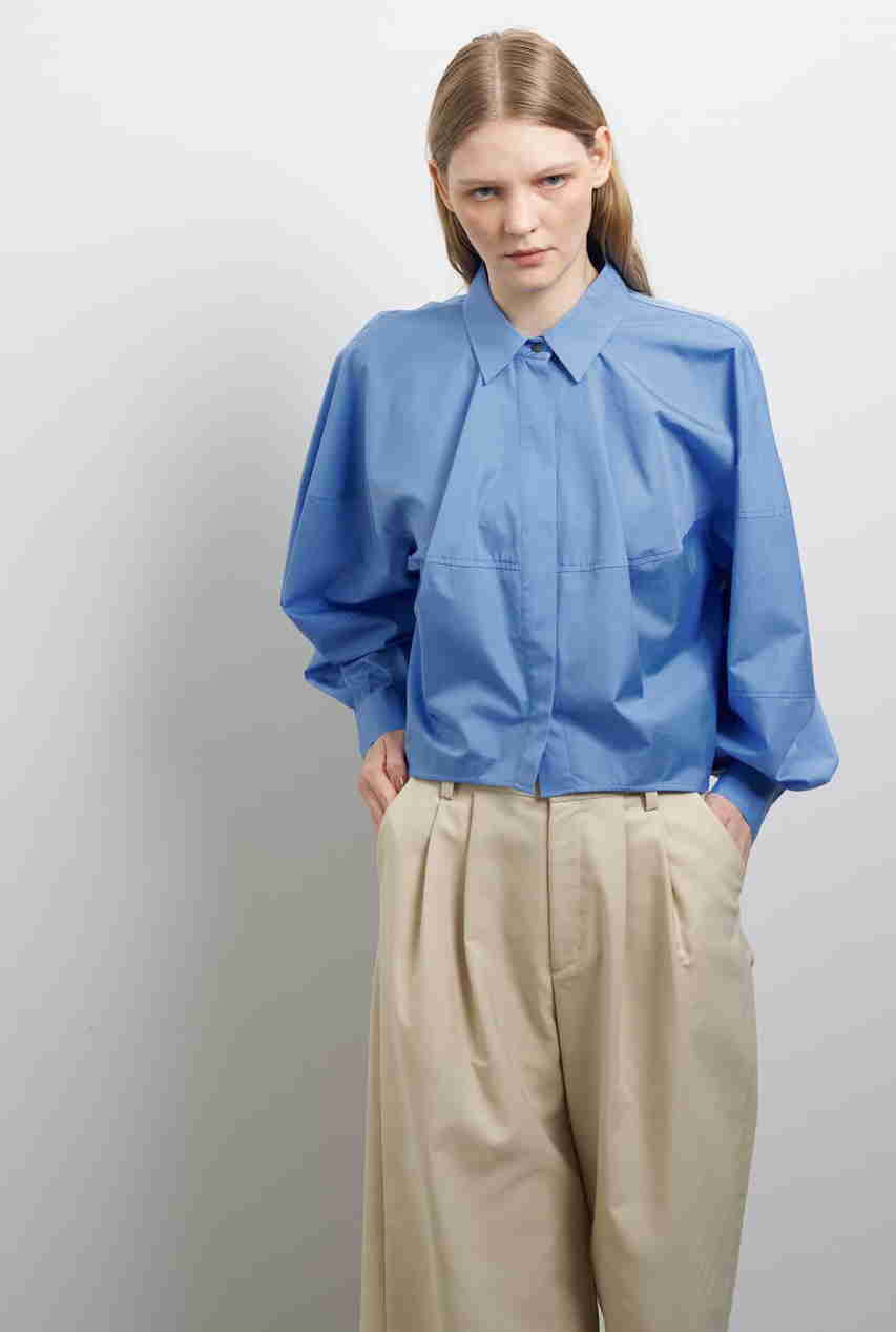 LANVIN en Bleu THOMAS MASONボリュームシャツ (ブルー系, 38) ランバン オン ブルー ELLE SHOP LANVIN en Bleu THOMAS MASONボリュームシャツ (ブルー系, 38) ランバン オン ブルー ELLE SHOP