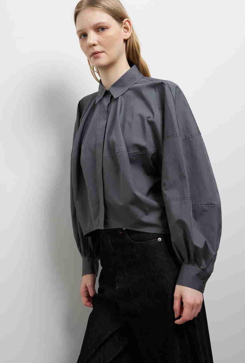 LANVIN en Bleu THOMAS MASONボリュームシャツ (グレー, 38) ランバン オン ブルー ELLE SHOP LANVIN en Bleu THOMAS MASONボリュームシャツ (グレー, 38) ランバン オン ブルー ELLE SHOP