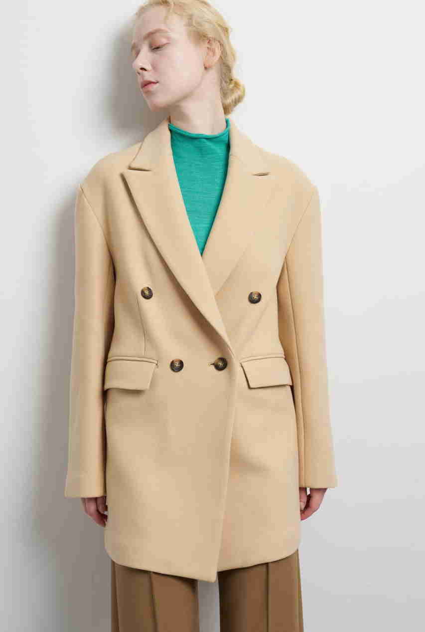 LANVIN en Bleu ツイードメルトン テーラードジャケット (ベージュ, 38) ランバン オン ブルー ELLE SHOP LANVIN en Bleu ツイードメルトン テーラードジャケット (ベージュ, 38) ランバン オン ブルー ELLE SHOP