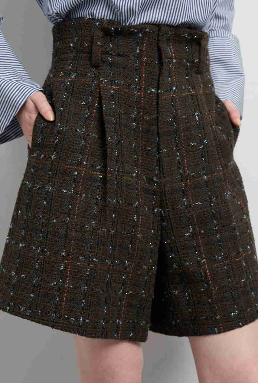 未使用 LANVIN en Bleu ツイード ショートパンツ 36 ブルー系 ツイードハーフパンツ|LANVIN en Bleu | LANVIN en Bleu