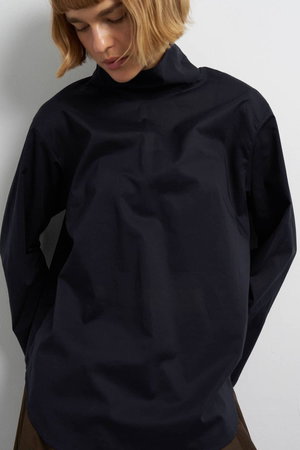 ランバン オン ブルー/LANVIN en Bleuのスタンドカラープルオーバーブラウス(110400/110403)