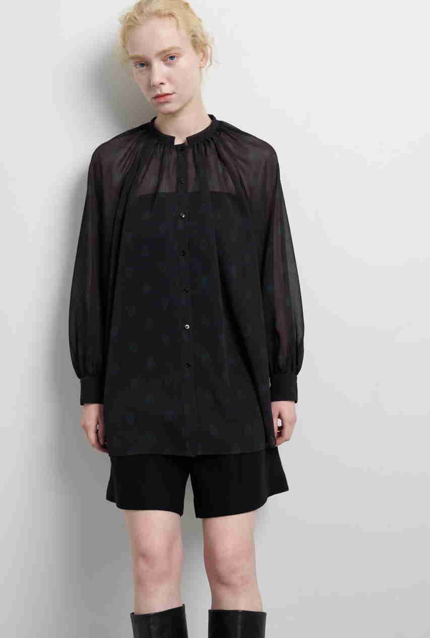 送料無料 LANVIN ブラウス△ランバン/フランス製/ビンテージ/シャツ/マオカラー/@A1/24*3*4-24 LANVIN 送料無料 ブラウス△ランバン/フランス製/ビンテージ