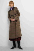 Riyo 極美品♡ランバンオンブルー ウールツイードコート ロング ランバンオンブルー ノーカラー コート ロングコート ZARA ameri