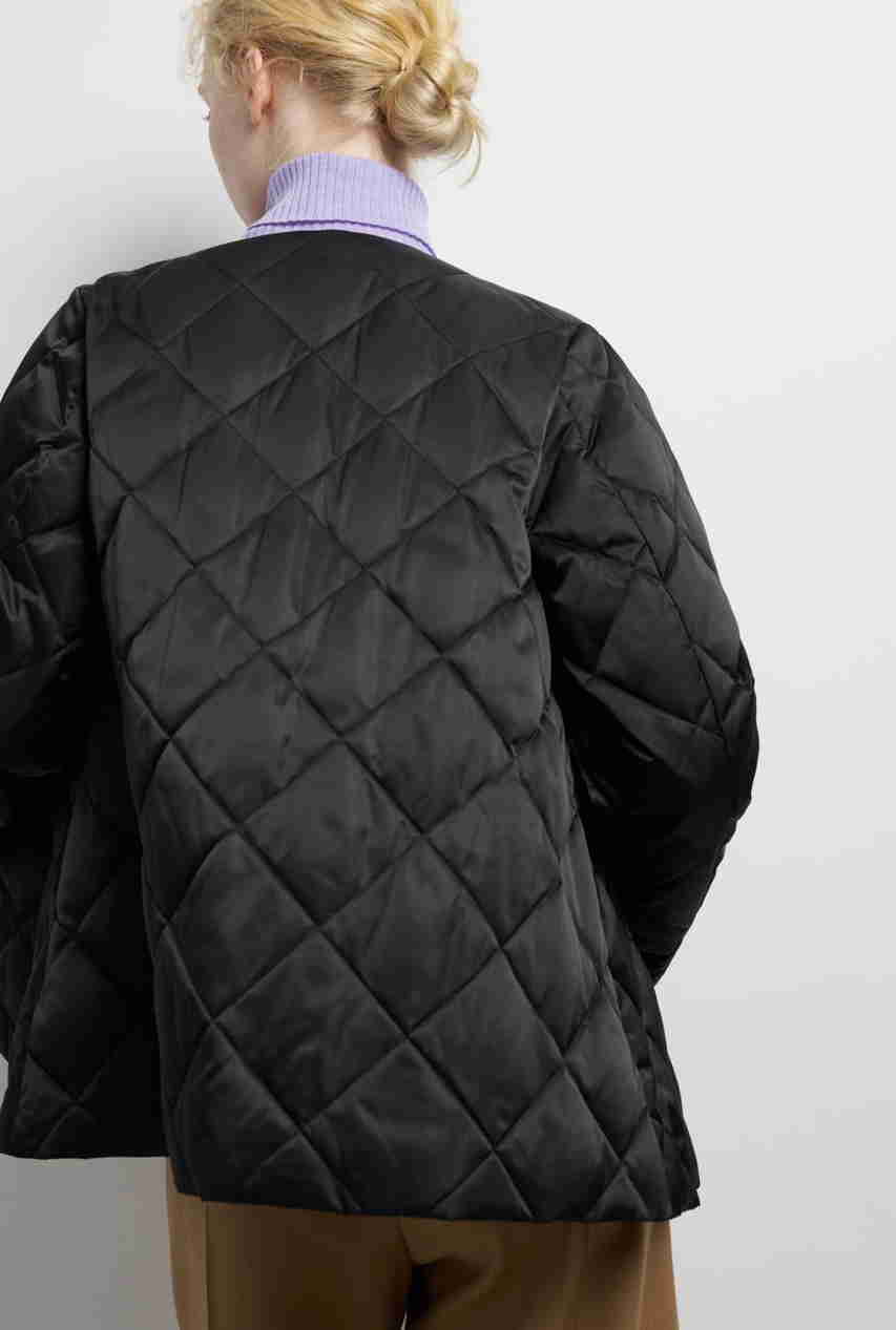 高級 LANVIN ランバン 羊革 キルティング ジャケット レディース 黒 M LANVIN en Bleu(ランバン オン ブルー)｜【予約販売