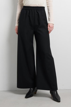 ランバン オン ブルー/LANVIN en Bleuのウールツイルゴムワイドパンツ(110600/110601)